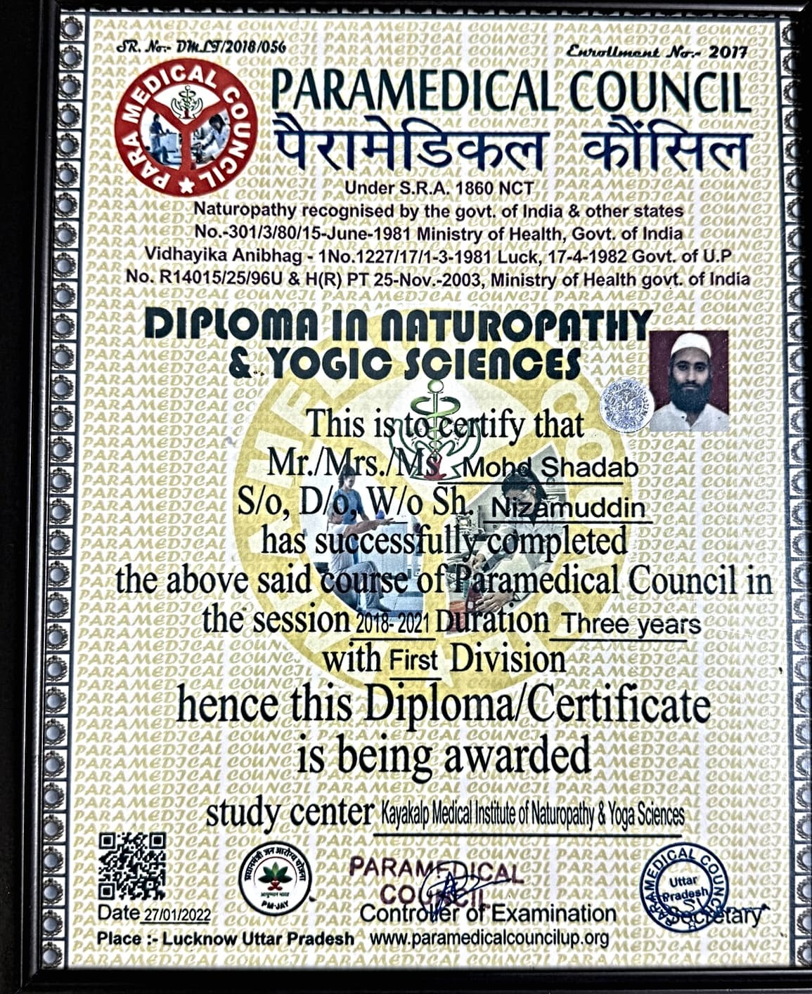 Diploma in Naturopathy & Yogic Sciences